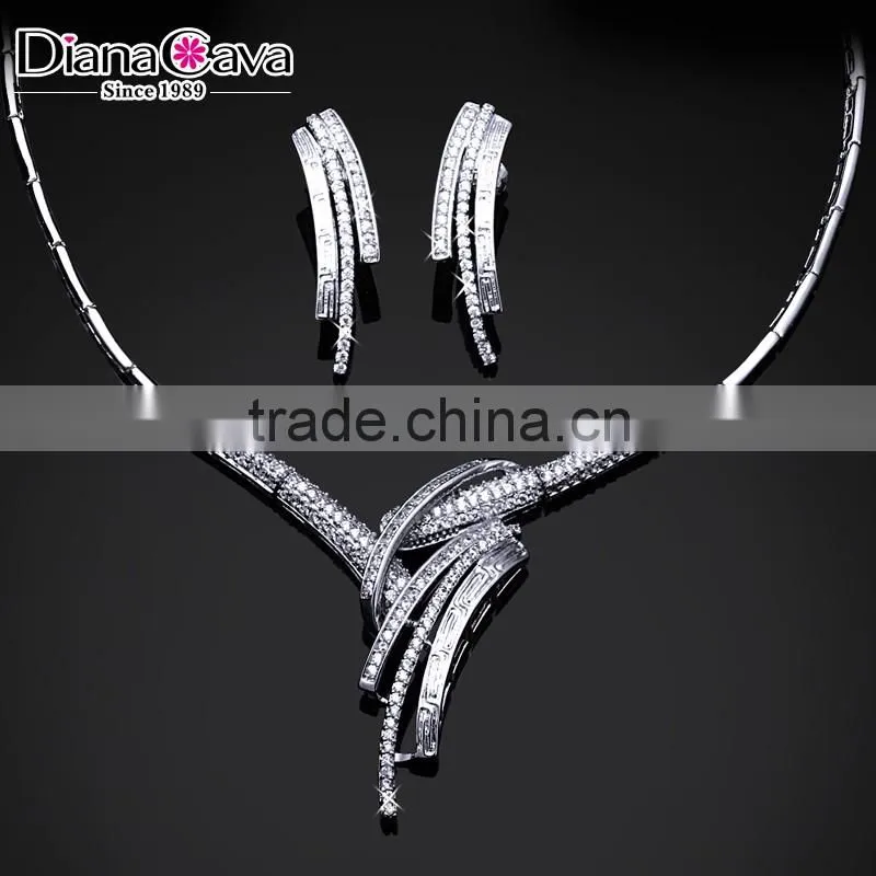 New Wholesale African Style Tassel Wedding Cubic Zirconia Costume Jewelry Set