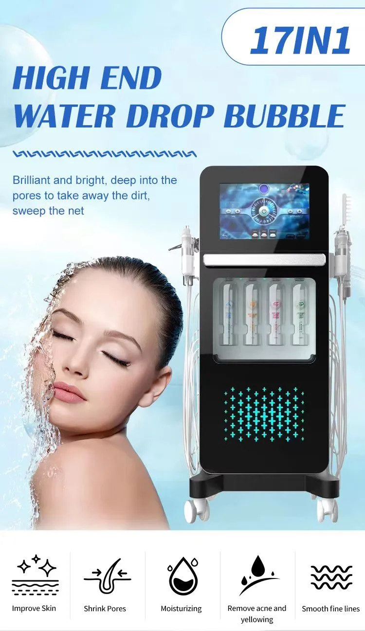 2024 Top Sales 17 in 1 Hydro Facial Machine Professional Aqua Face Skin Care Clean System Aqua Hydra Peel Facial Machine