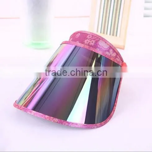 2016 Summer Plastic Visor PVC Sunvisor UV-resistance plastic visor Hat/Cap With Stock