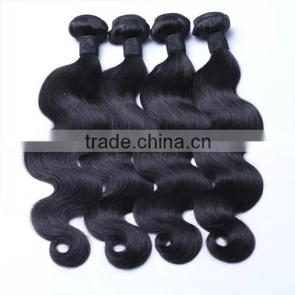 WJ001 Brazilian 100 unprocessed virgin body wave hair natural black