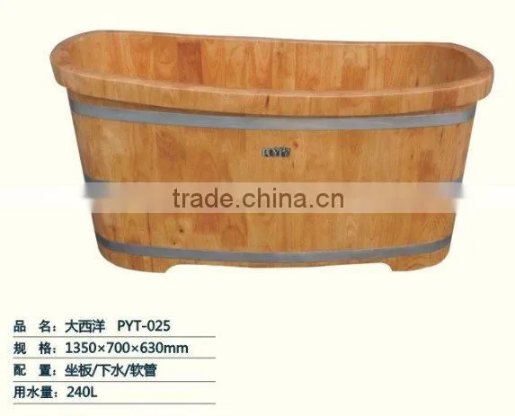Rubber wood Atlantic wooden bathtub