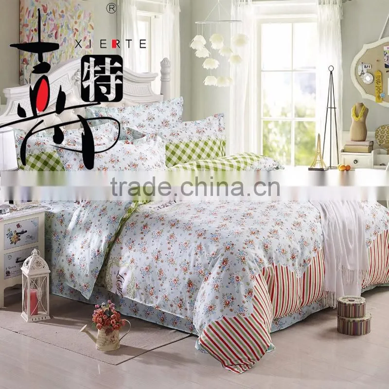 2016 new product flocking printed bedding set /bed sheet/duvet cover/pillow