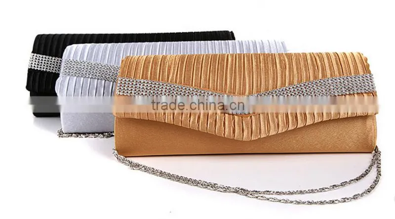 Hot sale korea rhinestone evening bag shoulder bag with chain