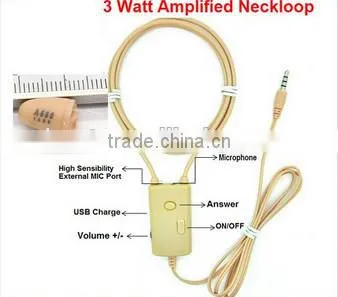 3 Watt Amplified Induction Earpiece Neck loop Wireless Micro Nano Spy Earpiece
