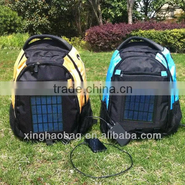New! sport bag for students made logo charger backpack solar bag