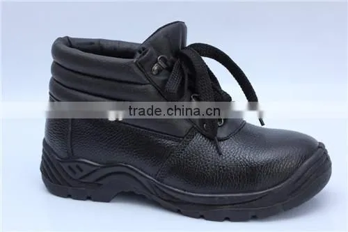 Embossed leather steel toe cap safety shoes 8060-1