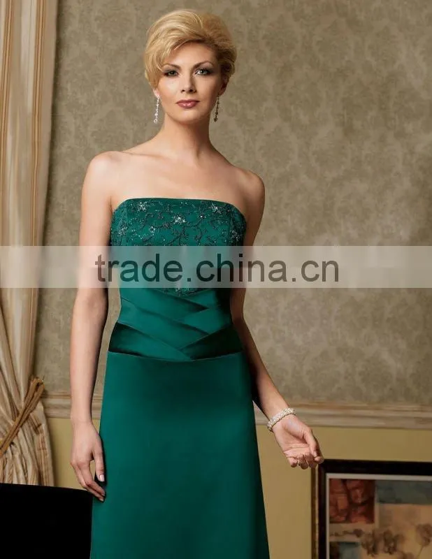 Stunning Satin High Quality Green Mother Dress