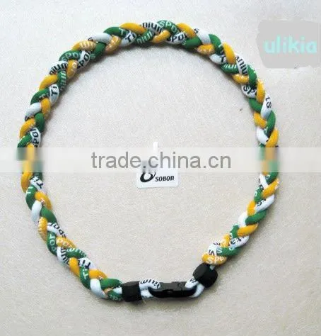 The latest design of Germanium&Titanium tri-braided necklace