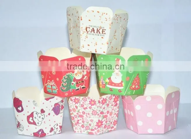 boat shape paper baking cake container / cake box / cake case