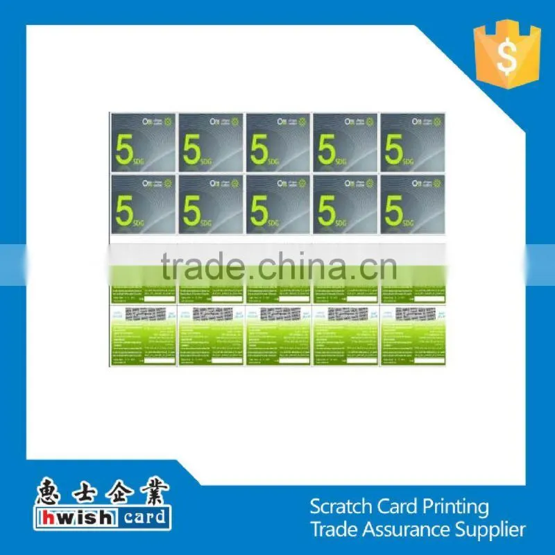 prepaid scratch card printing