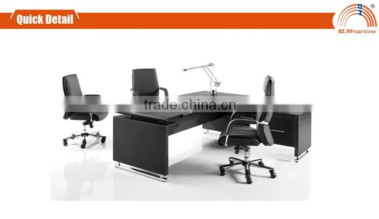 MT-25 leather/PVC cover executive table MDF office executive wood desk set