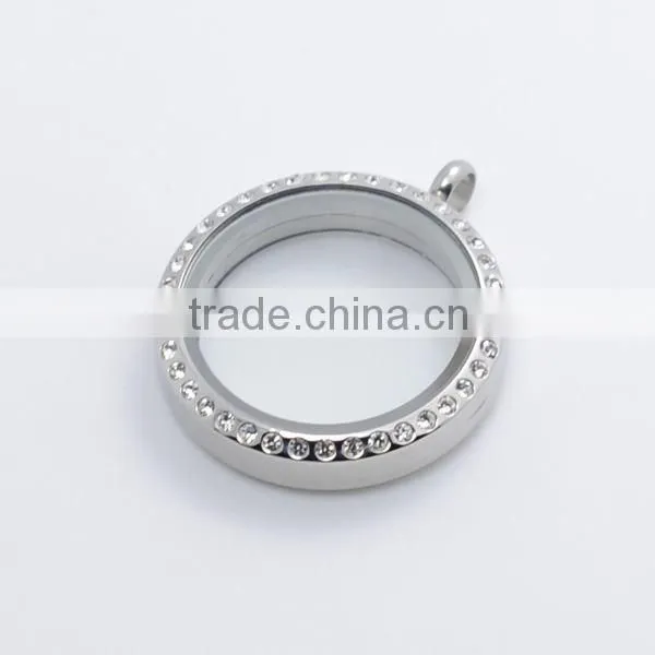 Hot selling 30mm round crystal floating glass locket
