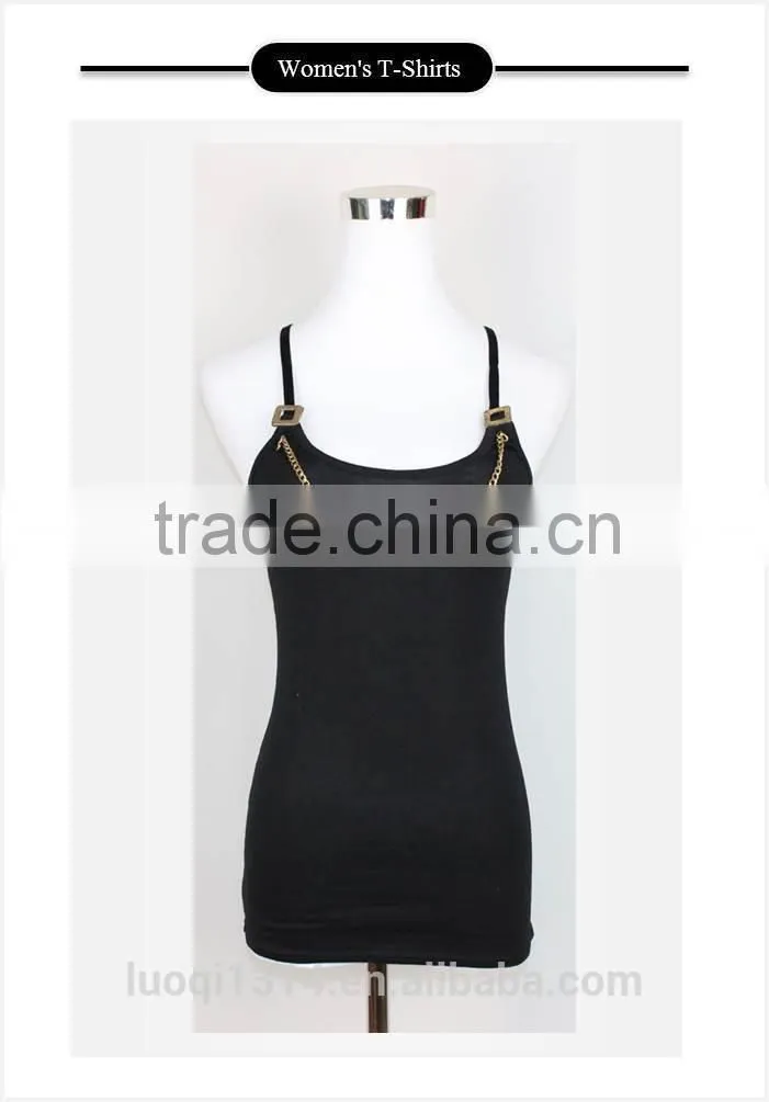 Custom Wholesale Women LQ41WC06003 Stringer Cotton Spandex Print Tank Top
