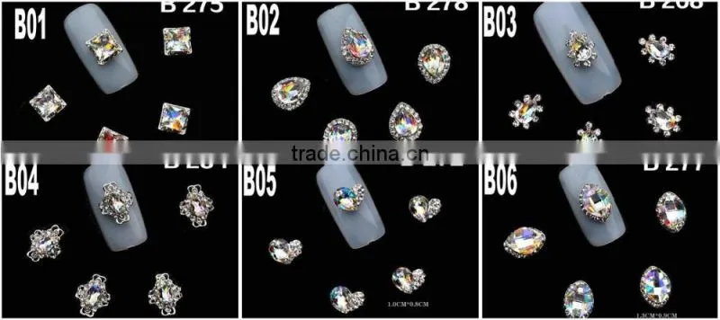 2016 Factory Supply Fashion Nail Art Alloy Rhinestone Decoration New Nail Crystal