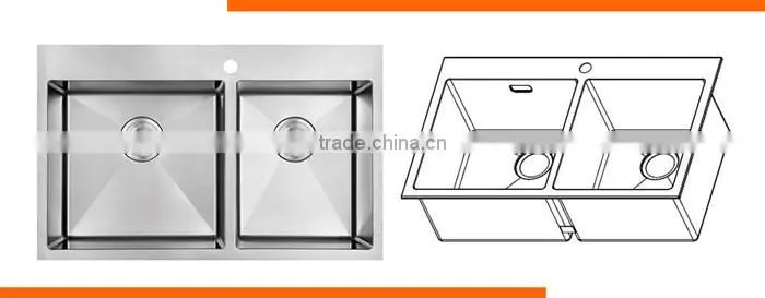 Cheap Multiple Thickness Double Bowl Small Corner Kitchen Sink
