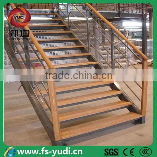 Stainless steel wooden stairs
