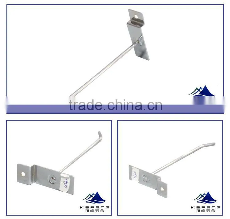 Metal garment display hook on slatwall/slatwall display hook
