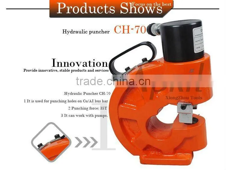 35T output force hydraulic hole puncher with 110mm throat depth for angle-steel and bus bar punching CH-70