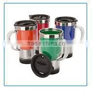 Rubber Ribbed Stainless Steel Custom Coffee Mugs