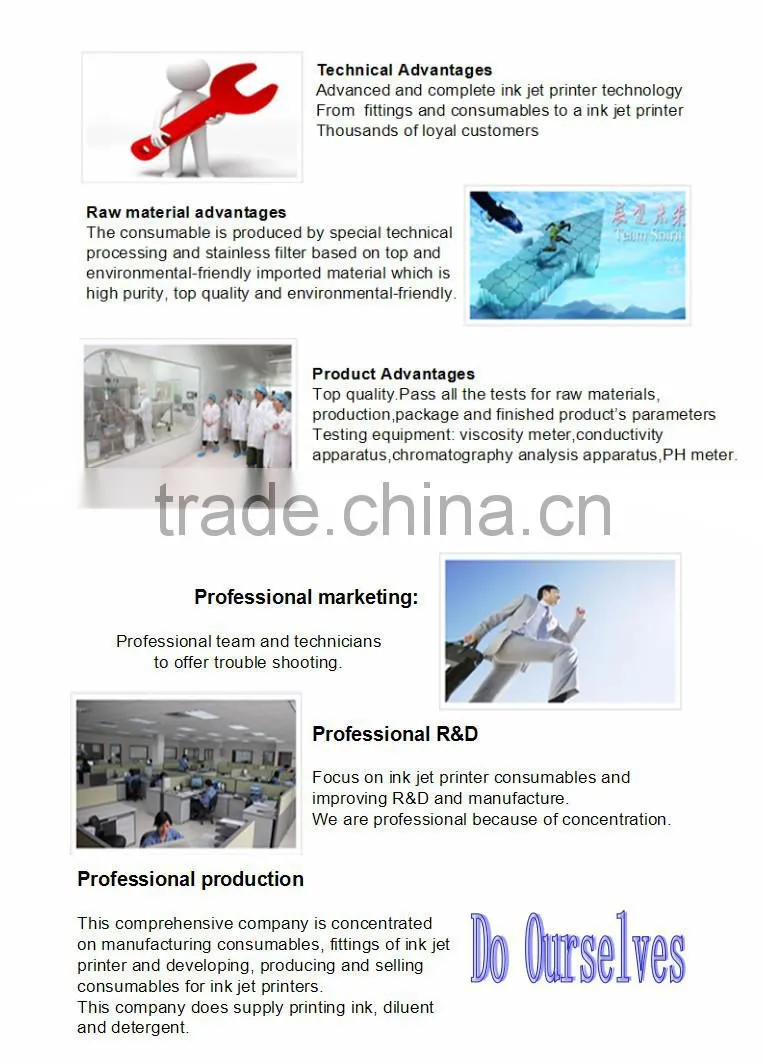 Factory supply continuous ink jet printer