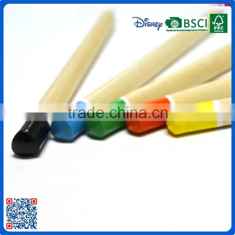 Japanese 10 colors raw wood pencils with dip top