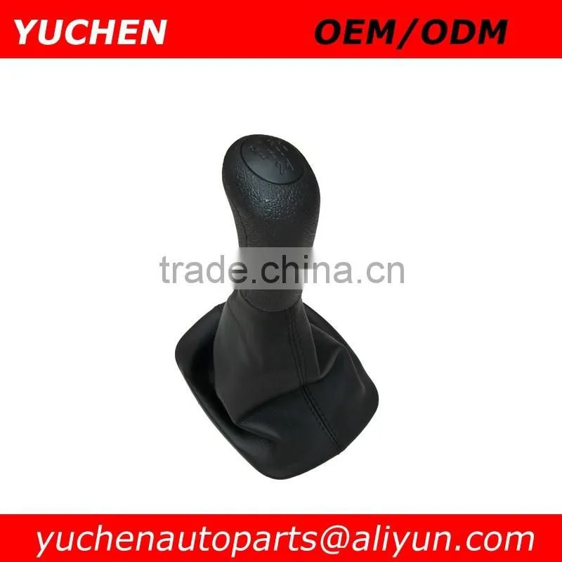 YUCHEN 23mm Car Shift Gear Knob For VW Mk4 Golf Add Black Leather Boot For Skoda Octavia I 1 U Auto Spare Parts Accessories