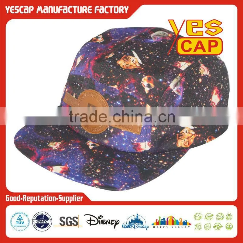 5 panel geometrical designs cap with your logo