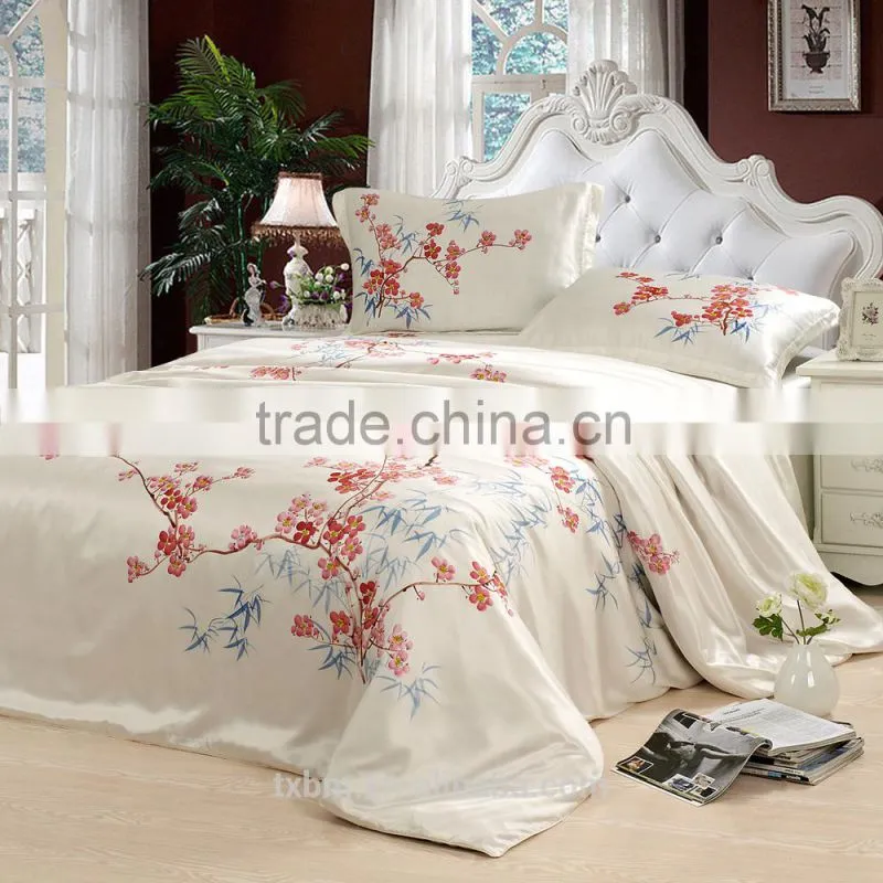 Luxury Hand-painting Silk Bedding Set, Chinese Chinese style