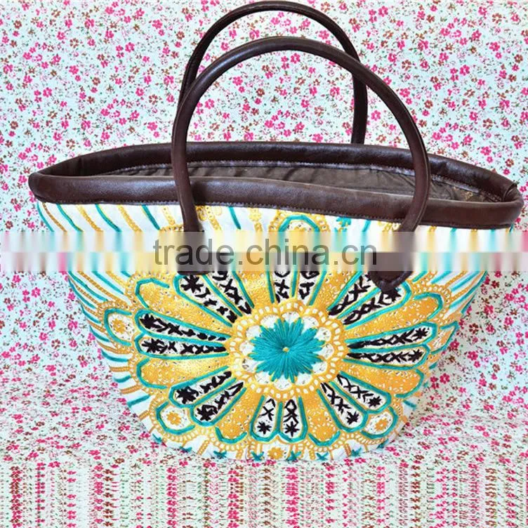 2016 new designer straw beach bag fashion women's bag summer beach hand bag