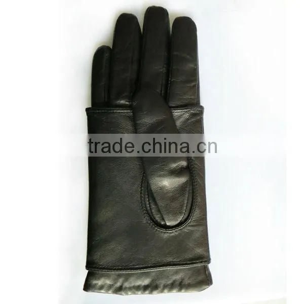 Double deck leather punk style kids leather gloves