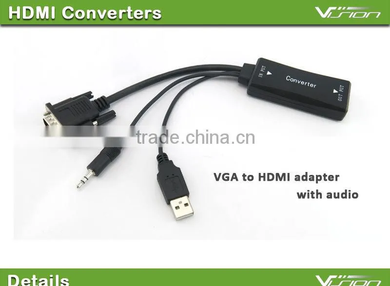 New product on 2016 VGA to HDMI Cable support 1080p