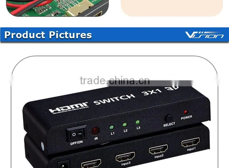 Vision newest 4K HD switch 3x1 hdmi