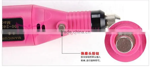 2016 Electric Manicure pedicure machine Nail Art File Drill Pen 6 Bits