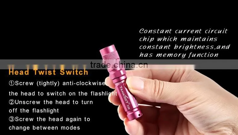 Waterproof mini led flashlight TANK007 E09 hand led torch