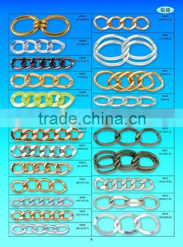 fashion jewelry aluminum double chains