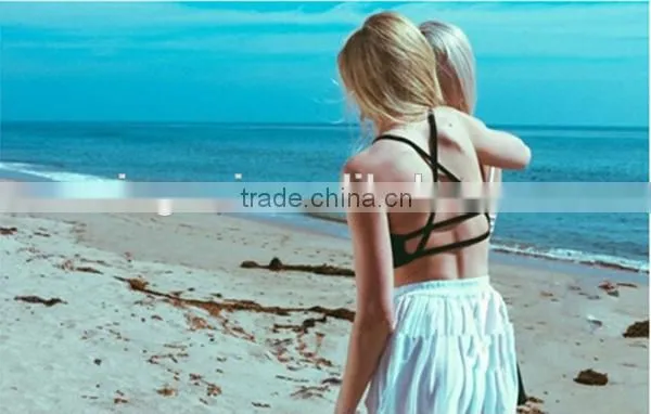 Hot Sale Crisscross Bralette&Rio Ruffle Scoop Ladies Sexy Bikinis