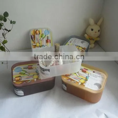 plastic desktop organizer,plastic compartment storage box,storage case with lid
