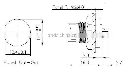 Mini series lock bayonet type 2 pins front panel mount
