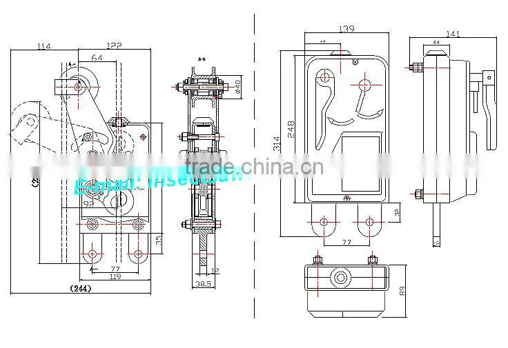 Safety Lock for Suspended Powered Platform, hoist parts steel rope safety Lock For Suspended Working Platform