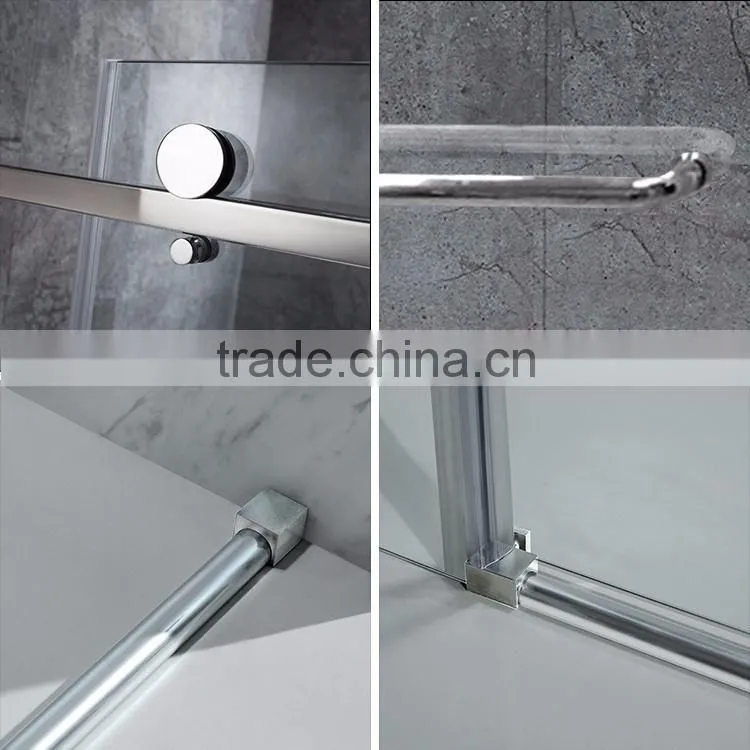 304 Stainless steel safety 8mm tempered glass sliding shower door double pivot shower screen in shower rooms