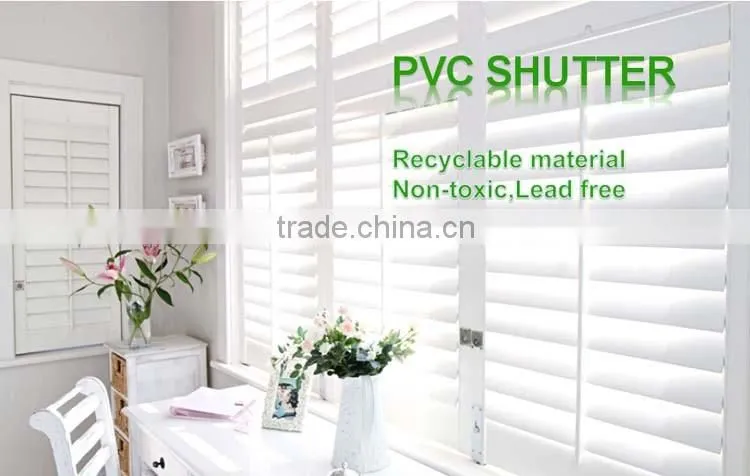 White color painted PVC plantation shutter window components