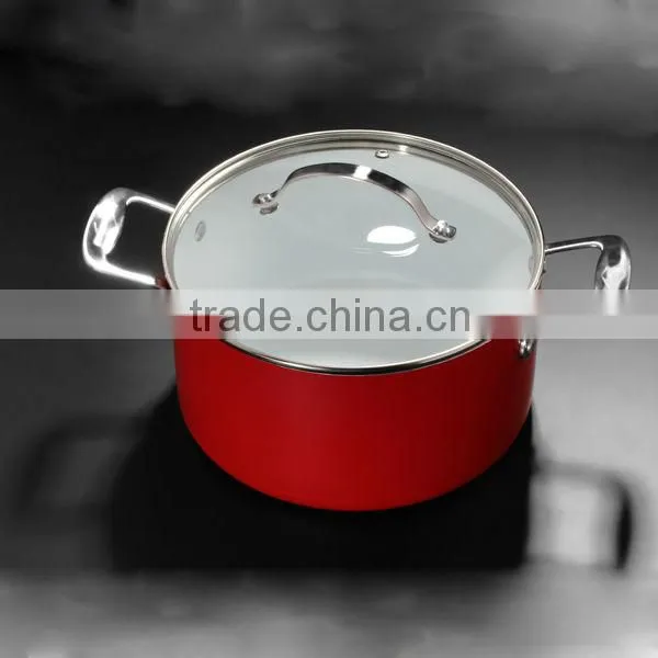 24CM Aluminum Non-stick Saucepot with glass lid XJ-12606