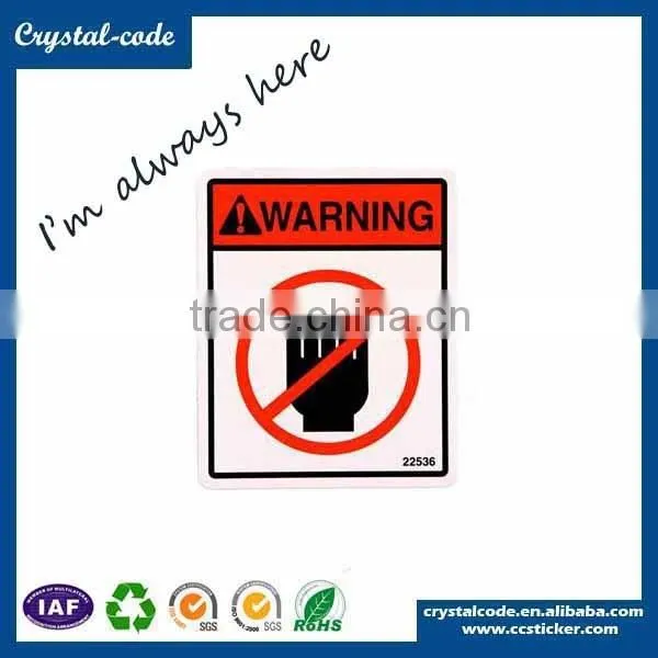 Self adhesive alarm warning sticker label