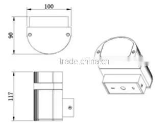 W-043537 6W COB LED IP54 aluminum mount bracket light for wall