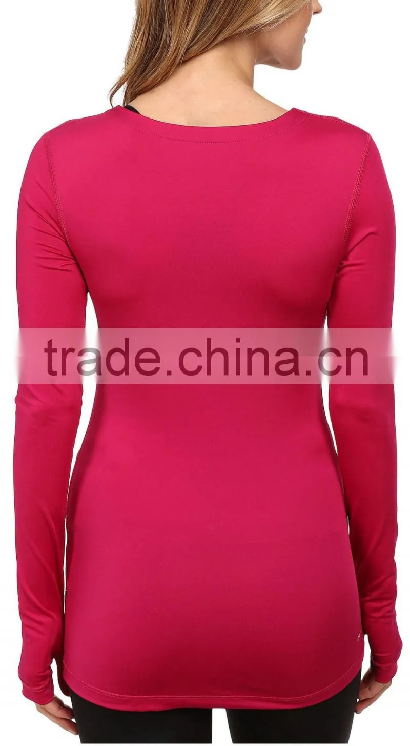 Ramax Custom Women Tight Long Sleeve V-neck Dri Fit Gym Top