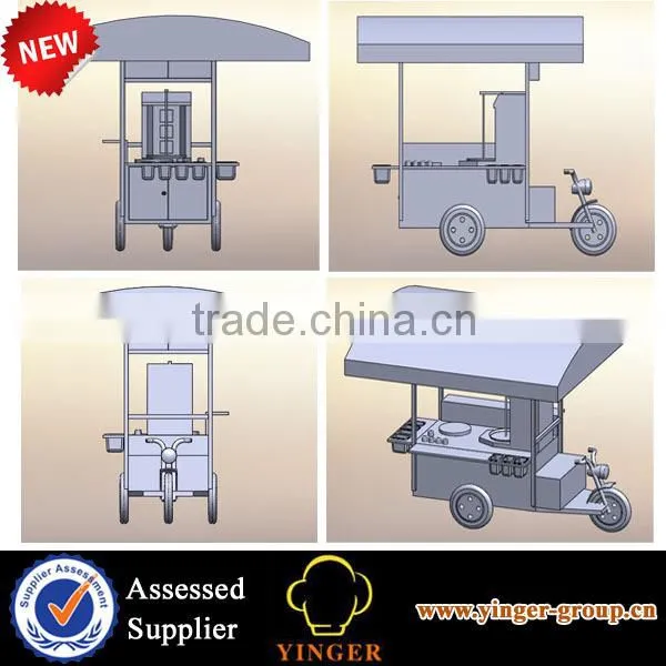 factory price stainless steel mobile espresso coffee cart