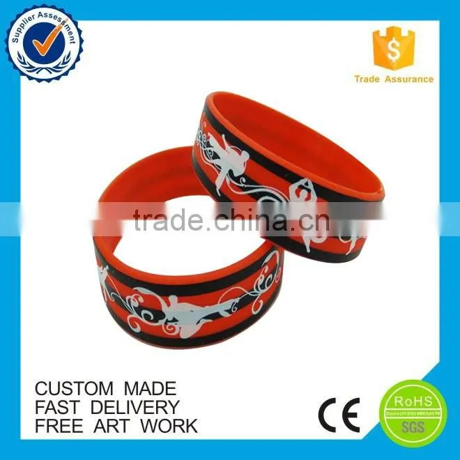 China regional feature printing silicone custom fashion bracelet