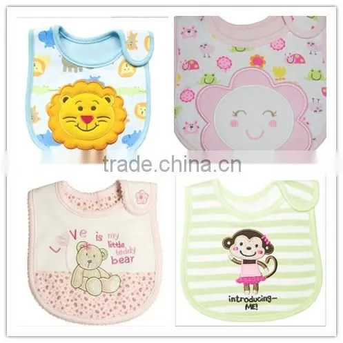 100% cotton lovely baby bibs