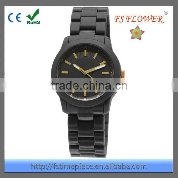 FS FLOWER - Black Ceramic Watch with Sapphire Crystal and Classic Design