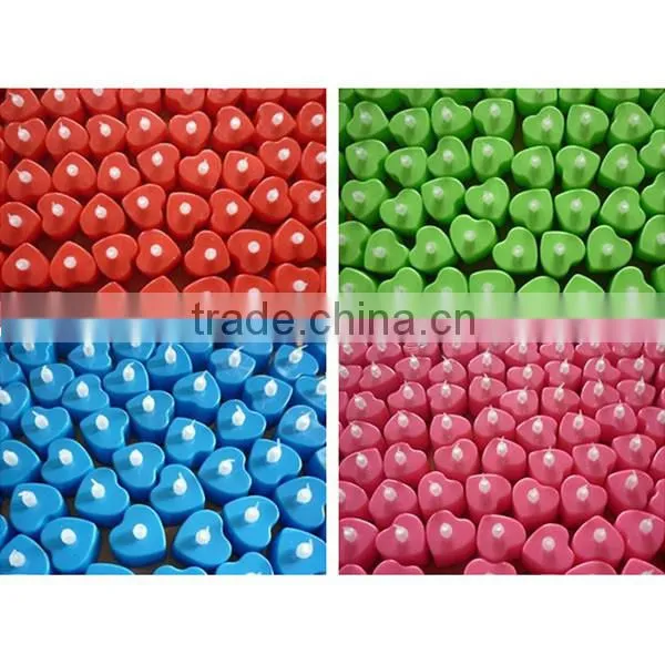 24Pcs / Box 7 Color rechargeable Heart Shaped Tea Light Candle